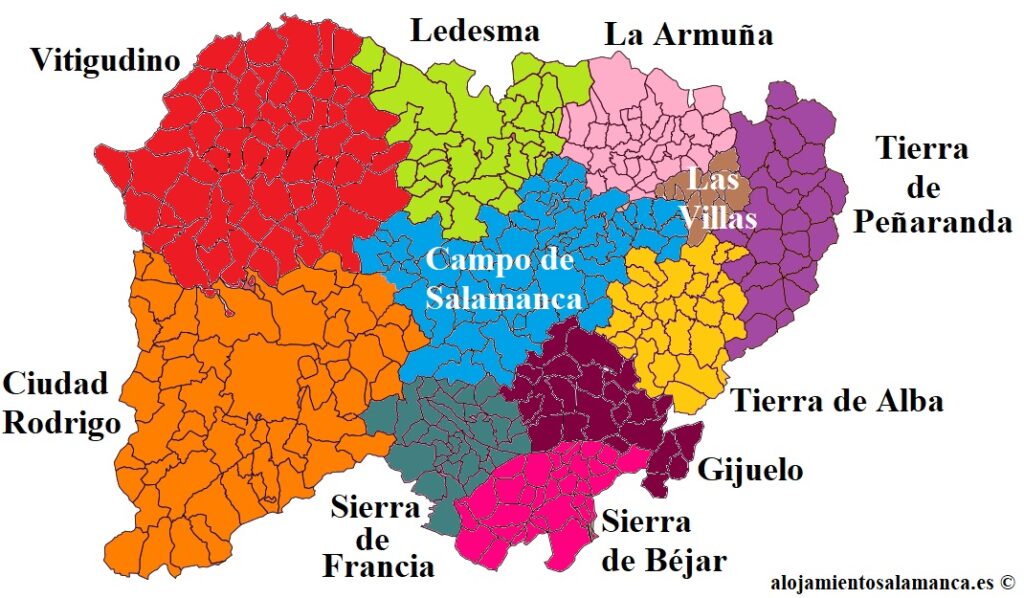 Mapa de Comarcas de Salamanca